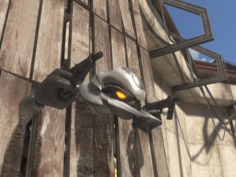 robotic character with weapons