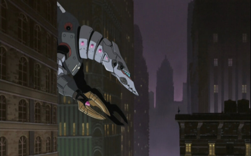 robotic creature in city