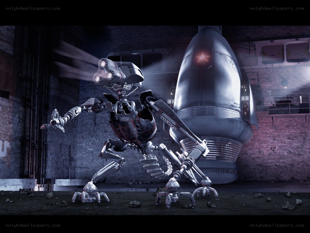robotic creature in industrial setting