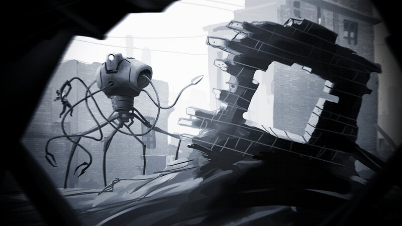 Robotic Creature in Ruins