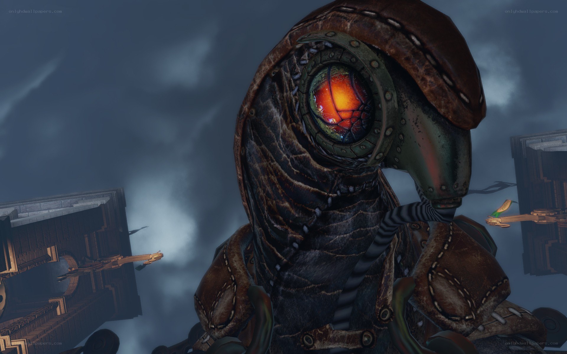 robotic creature with glowing eye