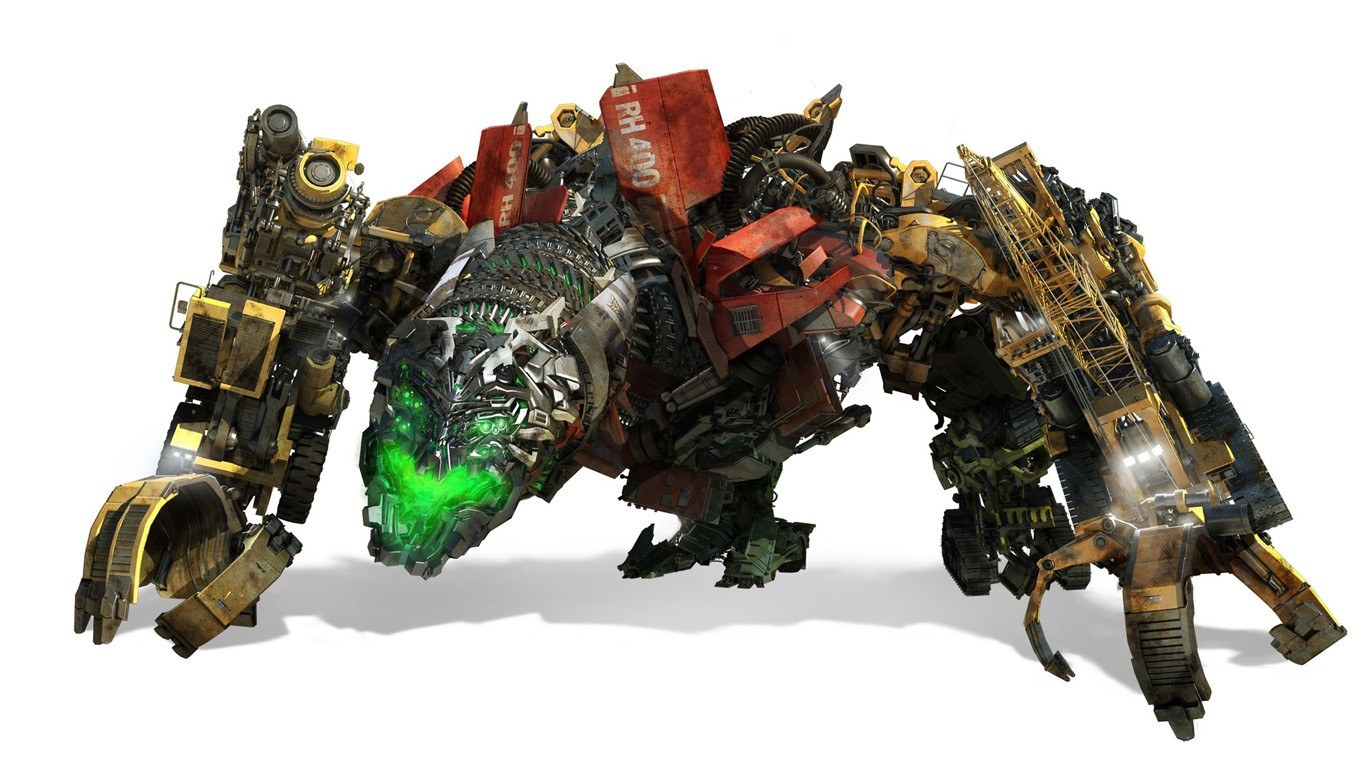 robotic creature with green eyes