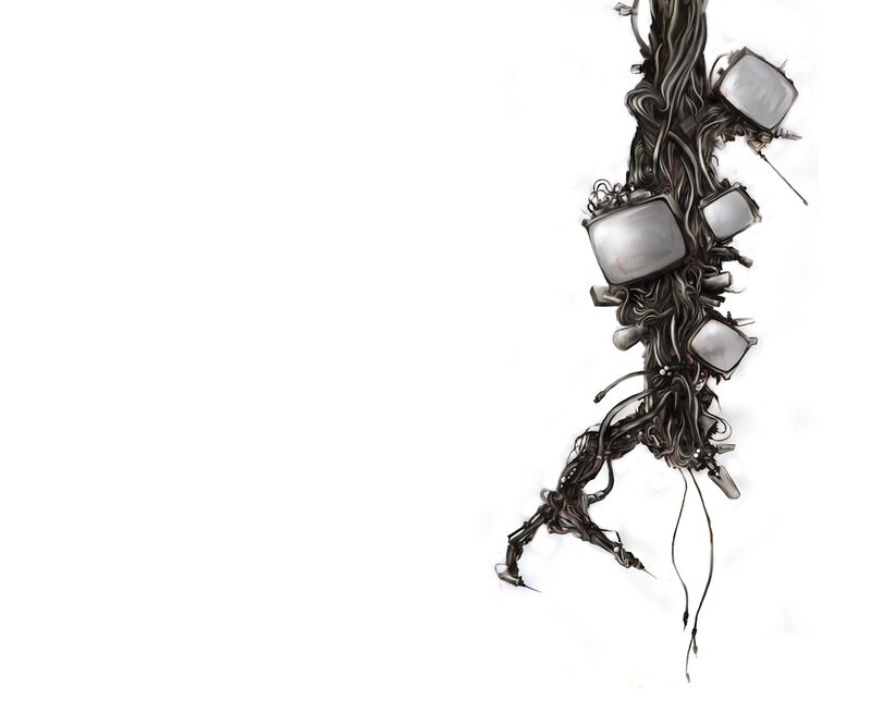 robotic creature with monitors