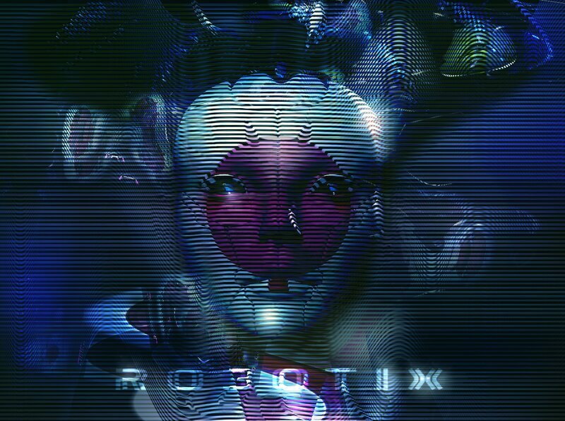 Robotic Doll with Glowing Eyes
