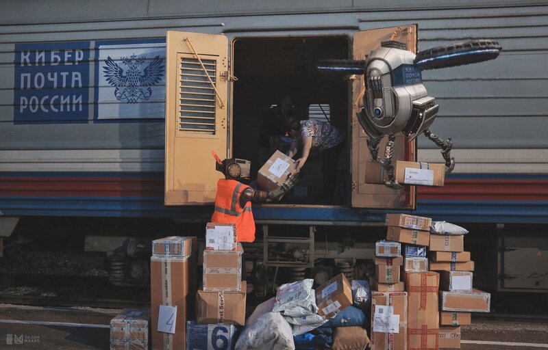 Robotic Drone Delivering Packages