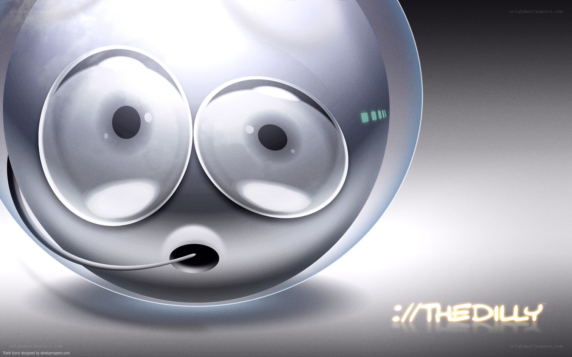 robotic emoji with wide eyes