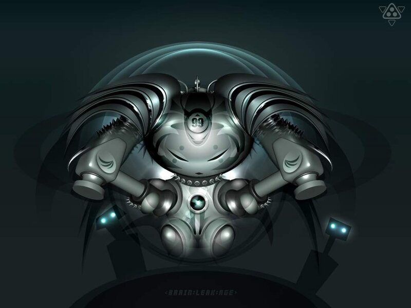 Robotic Entity with Glowing Eyes