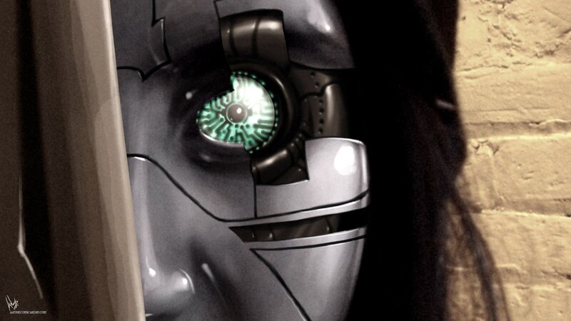 robotic eye close-up