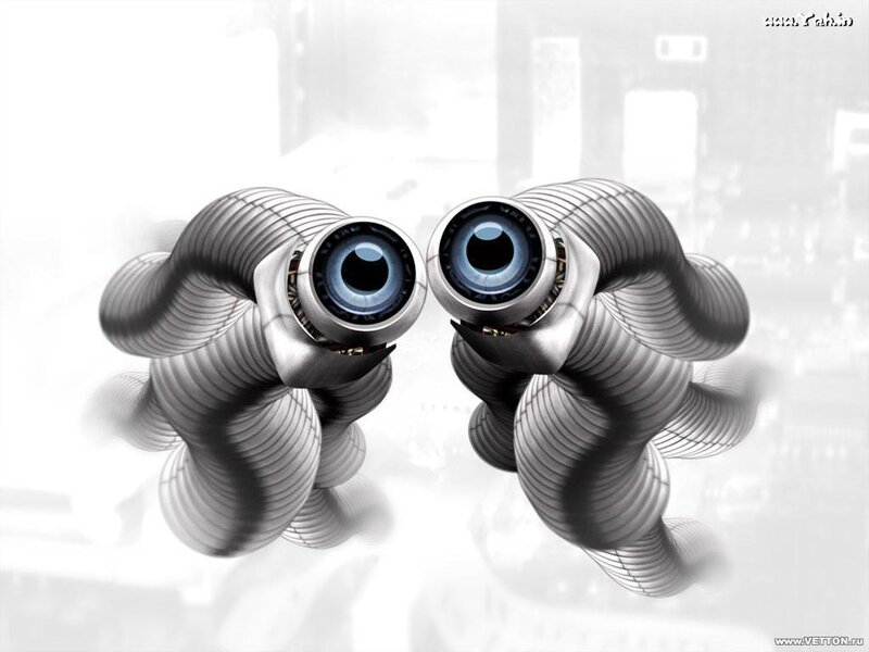 robotic eyes with mechanical arms