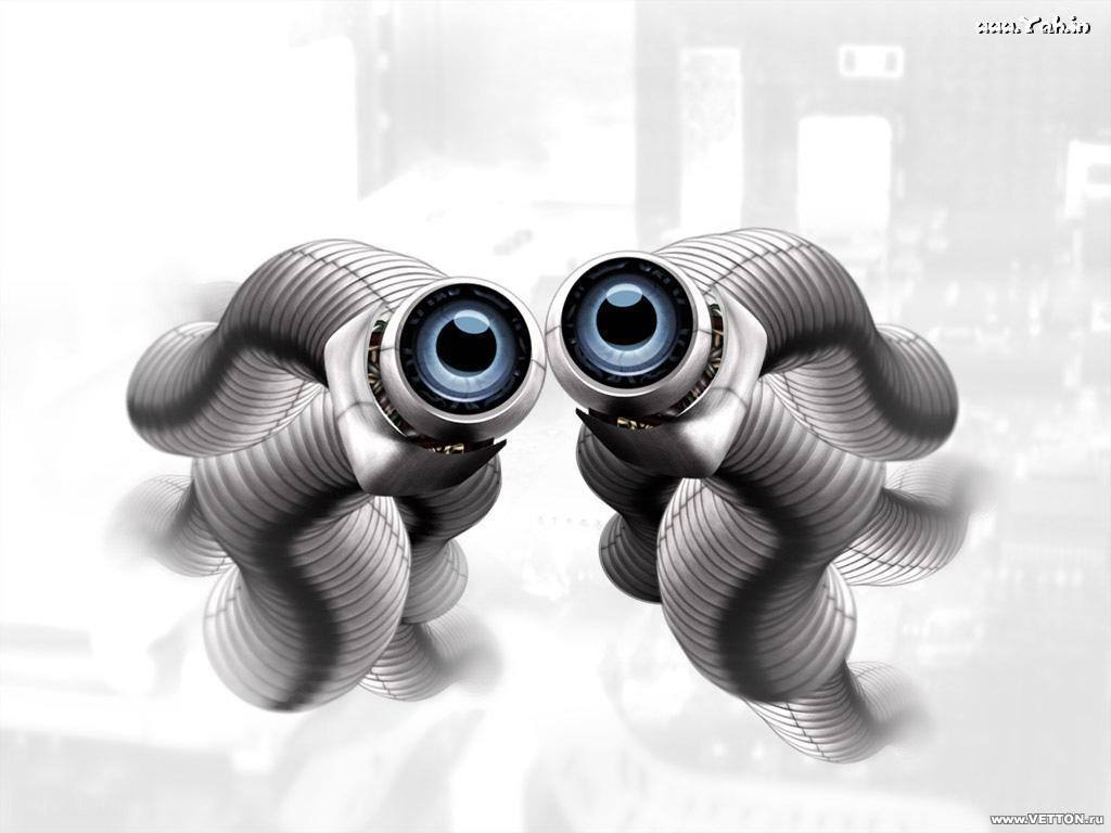 robotic eyes with mechanical arms