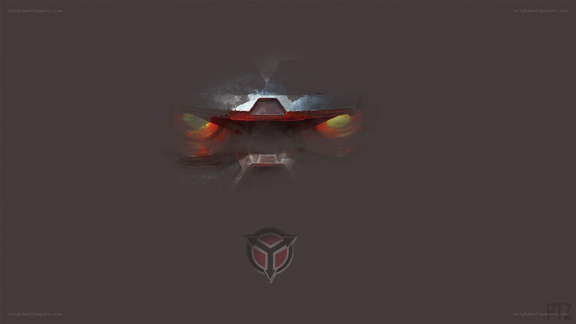 robotic face with glowing eyes