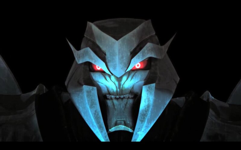 Robotic Face with Red Eyes — Black