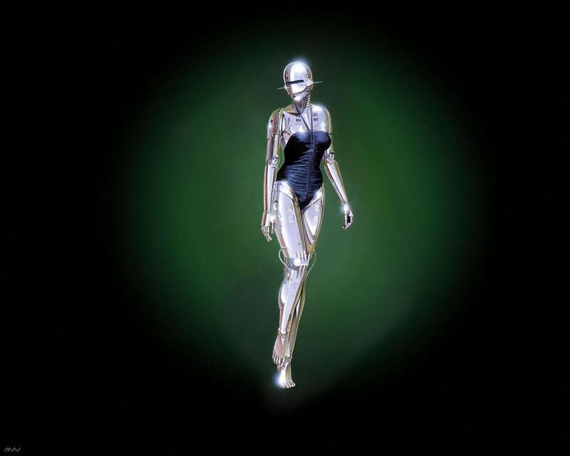 robotic female figure