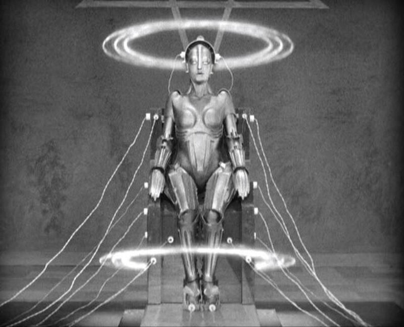 robotic figure in a lab