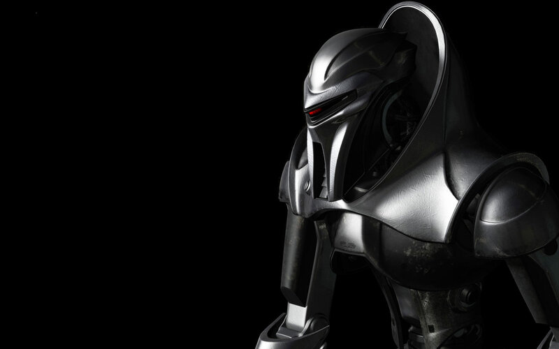 Robotic Figure in Armor — Black