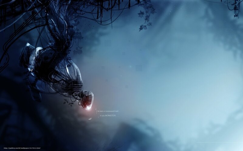 robotic figure in blue mist