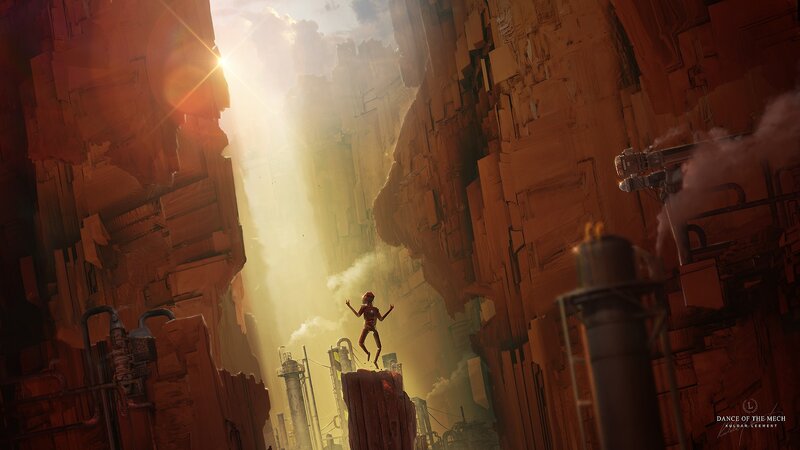 Robotic Figure in Canyon