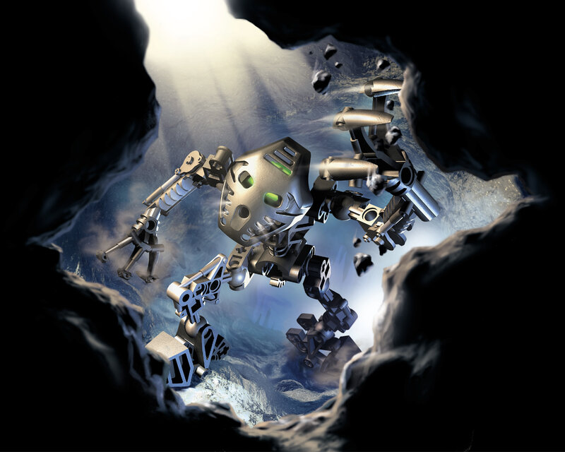 Robotic Figure in Cave — Gray