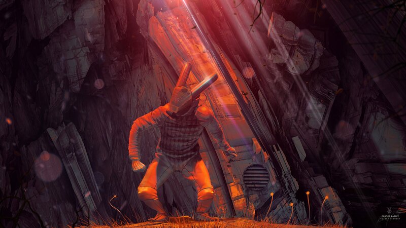 Robotic Figure in Cave