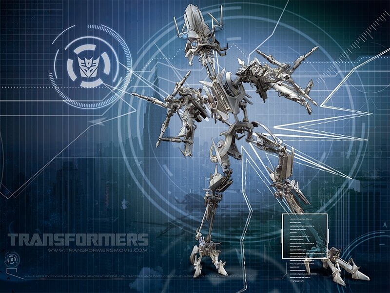 Robotic Figure in City — Blue, Dramatic