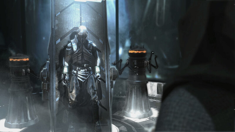 robotic figure in containment