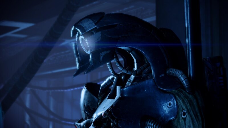 robotic figure in dark setting