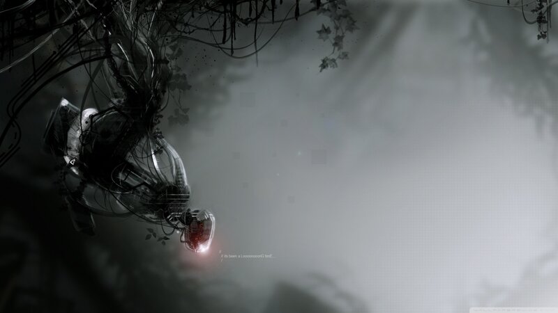 Robotic Figure in Fog — Black