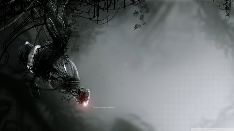 Robotic Figure in Fog
