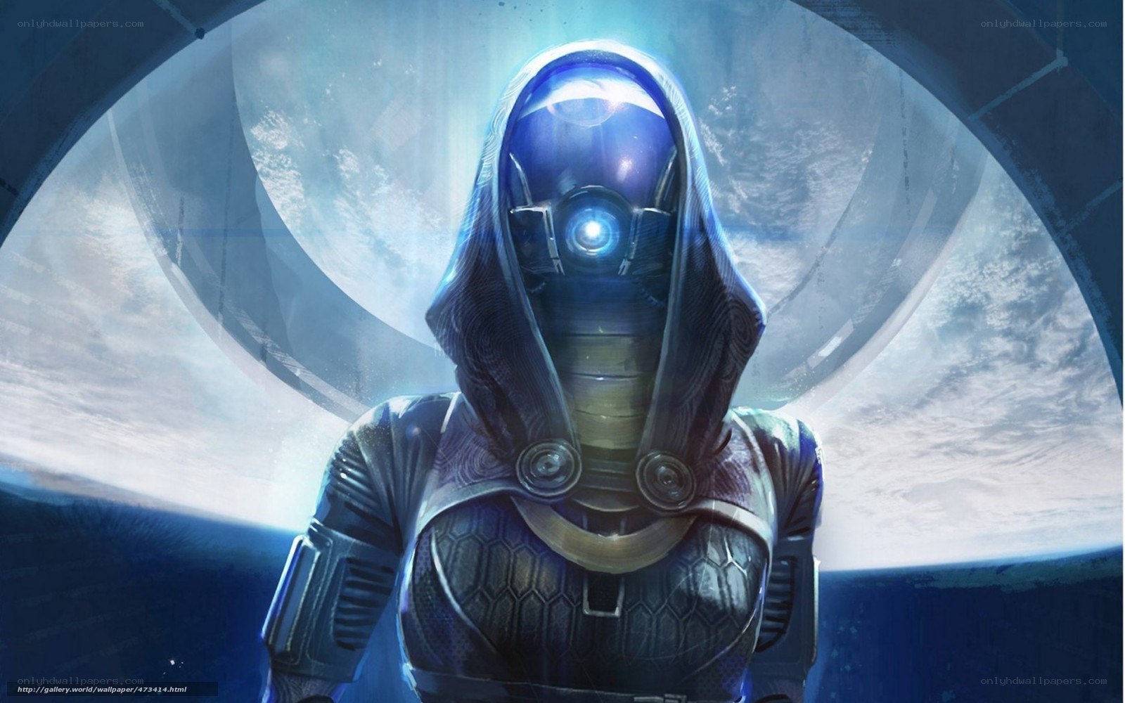 robotic figure in hooded armor