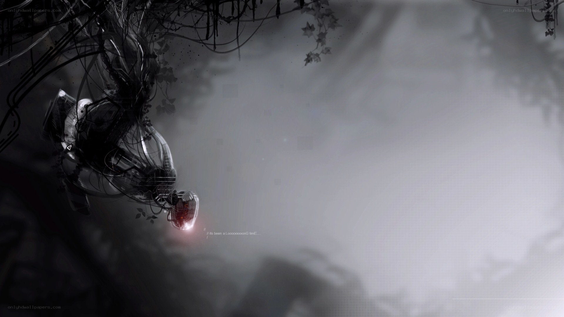 robotic figure in mist