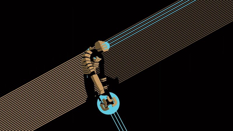 Robotic Figure in Motion — Black, Dramatic, Digital Art