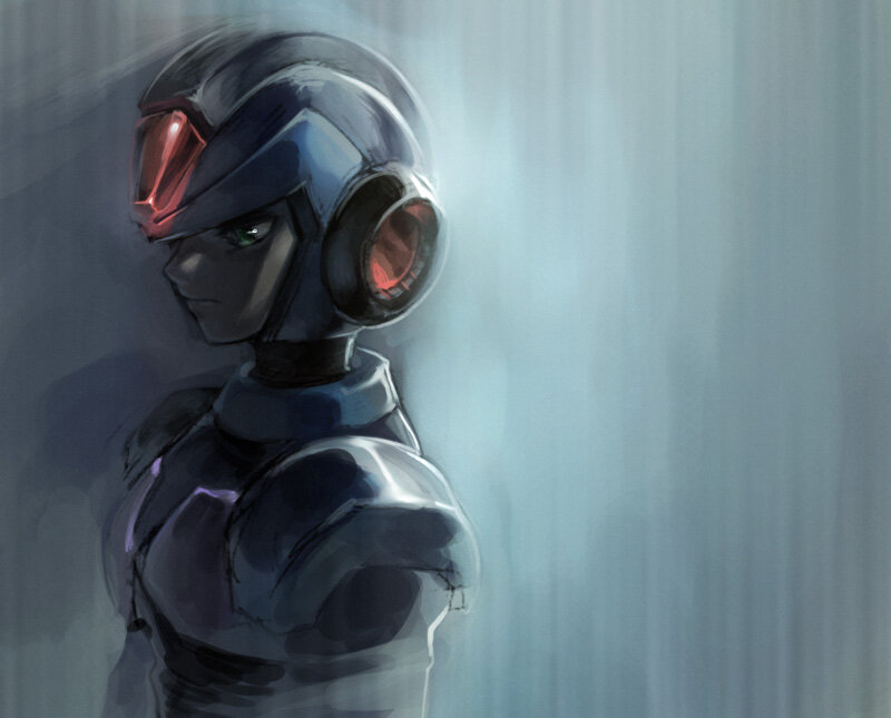 robotic figure in rain