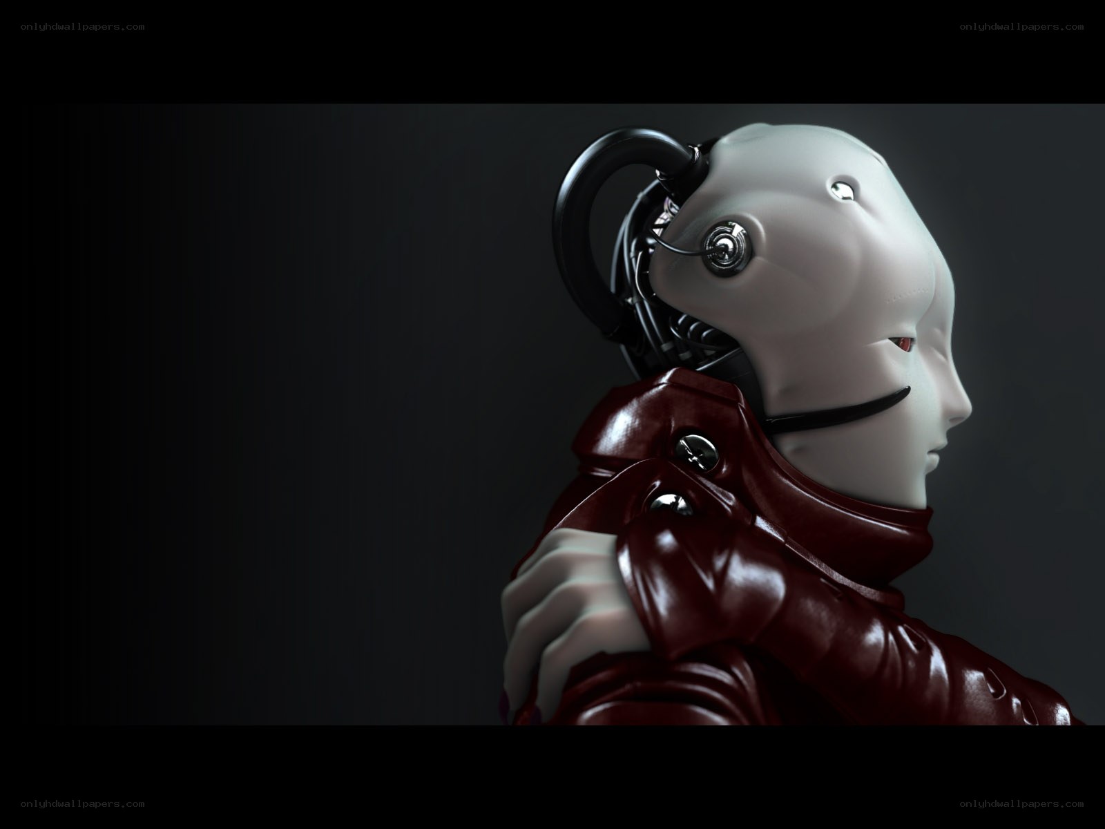 robotic figure in red coat