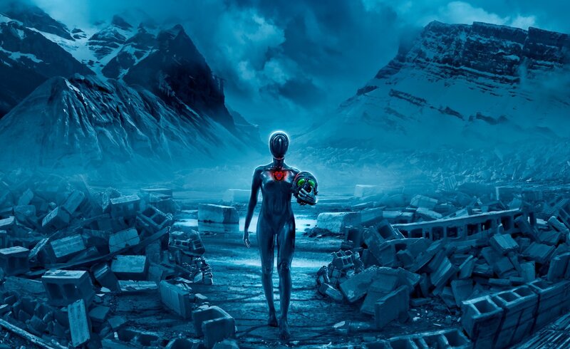 Robotic Figure in Ruins