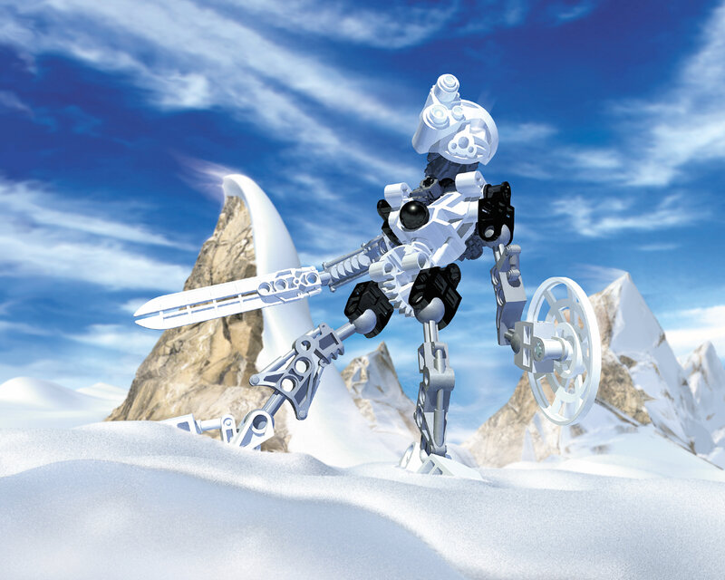 Robotic Figure in Snow — White