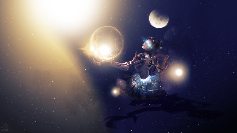 Robotic Figure in Space — Blue