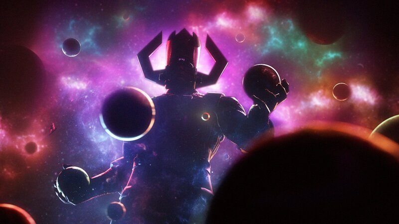 Robotic Figure in Space — Purple