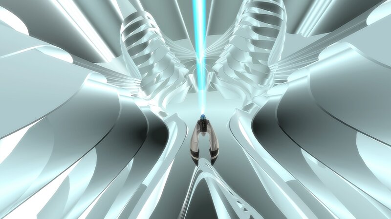 Robotic Figure in Tunnel — White