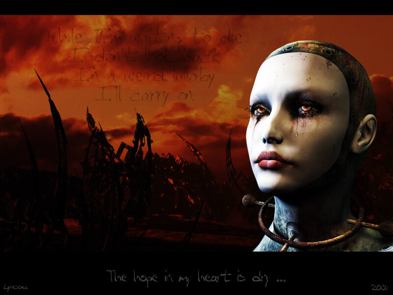robotic figure in wasteland