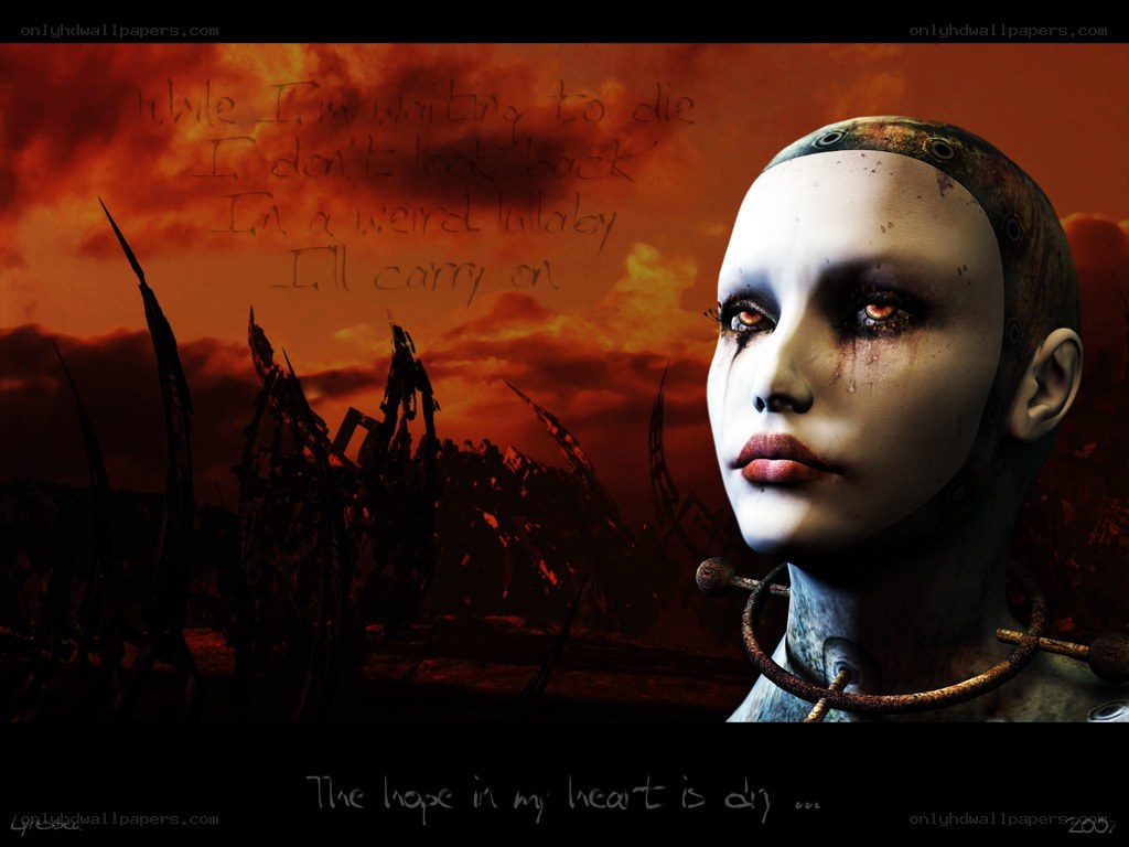 robotic figure in wasteland