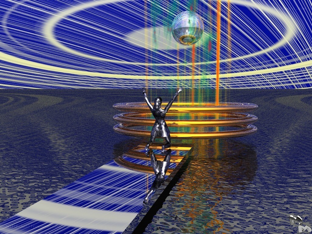 robotic figure on a platform