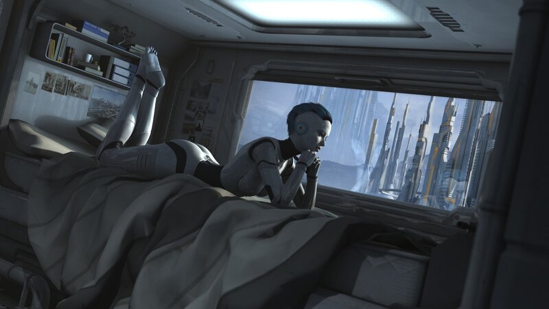 Robotic Figure on Bed