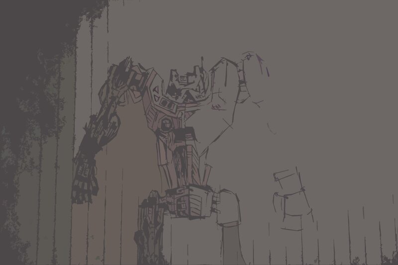 Robotic Figure Sketch — Gray