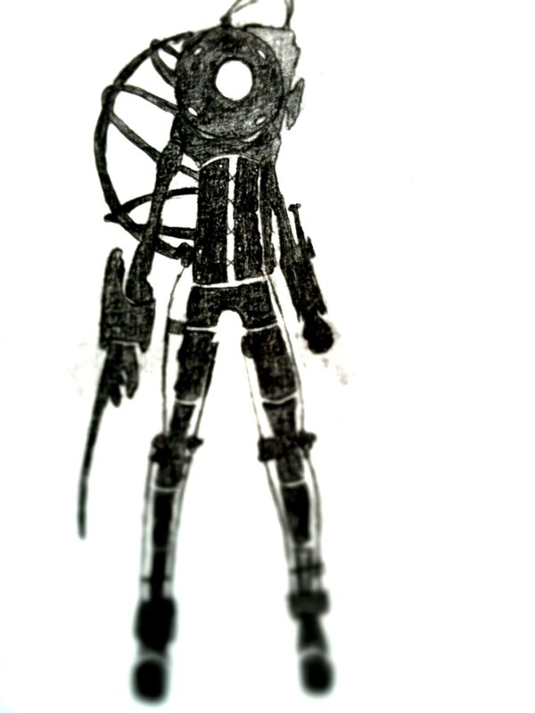 robotic figure sketch