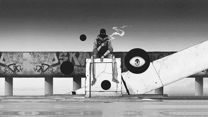 Robotic Figure Smoking — Black