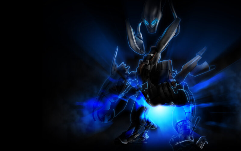 Robotic Figure with Blue Energy — Black