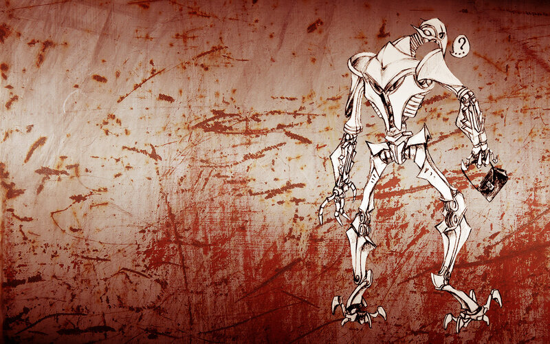 robotic figure with briefcase