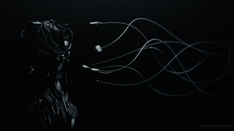 robotic figure with cables