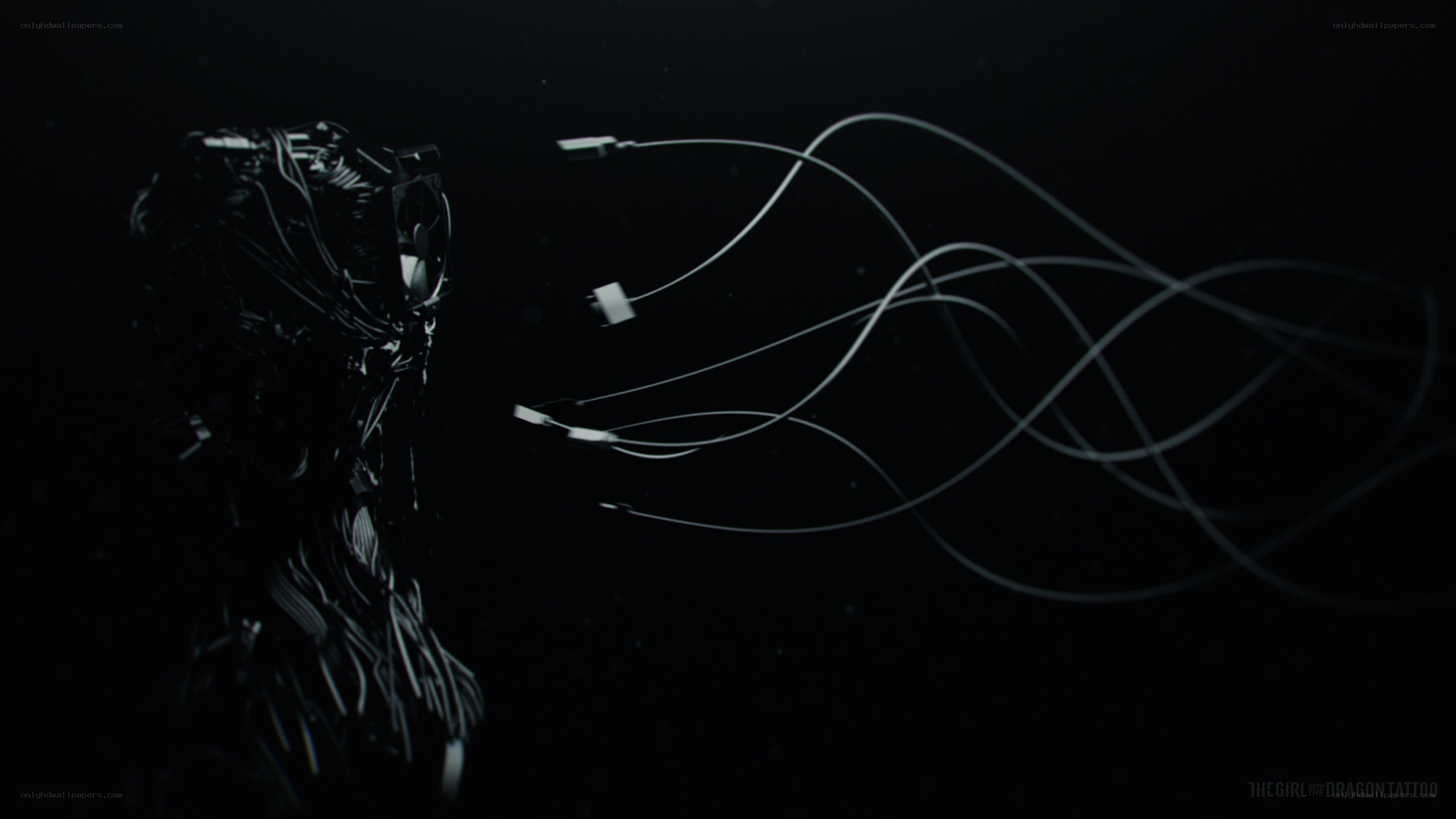 robotic figure with cables