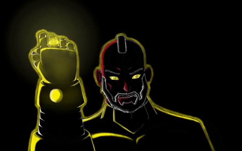 Robotic Figure with Glowing Hand